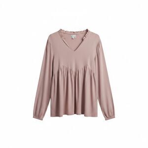 Wonderly Womens Long Sleeve Top Large Pink Casual Shirt